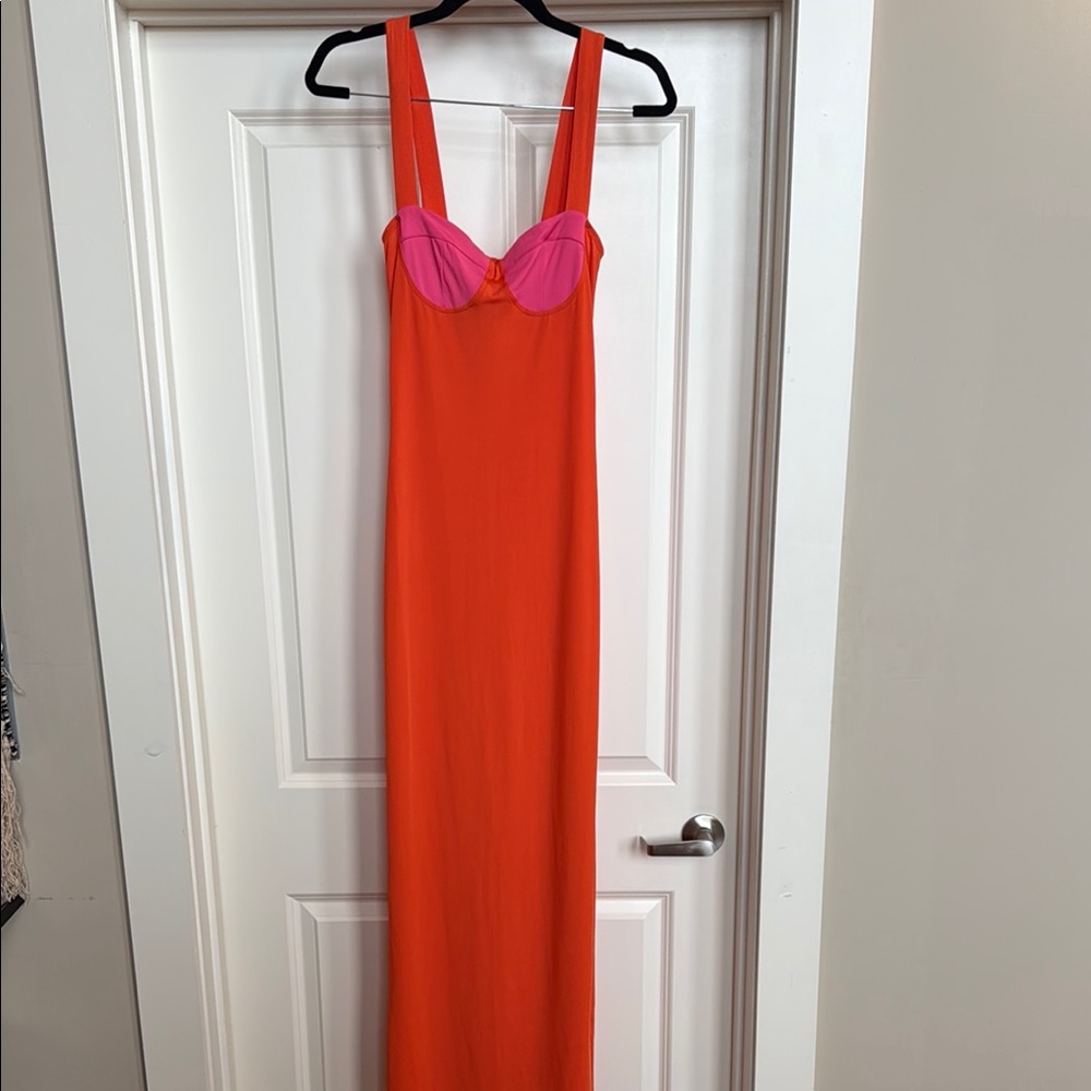 Orange and Pink Maxi Dress